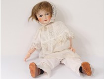 old doll United France 301 porcelain doll clothes collection XXth