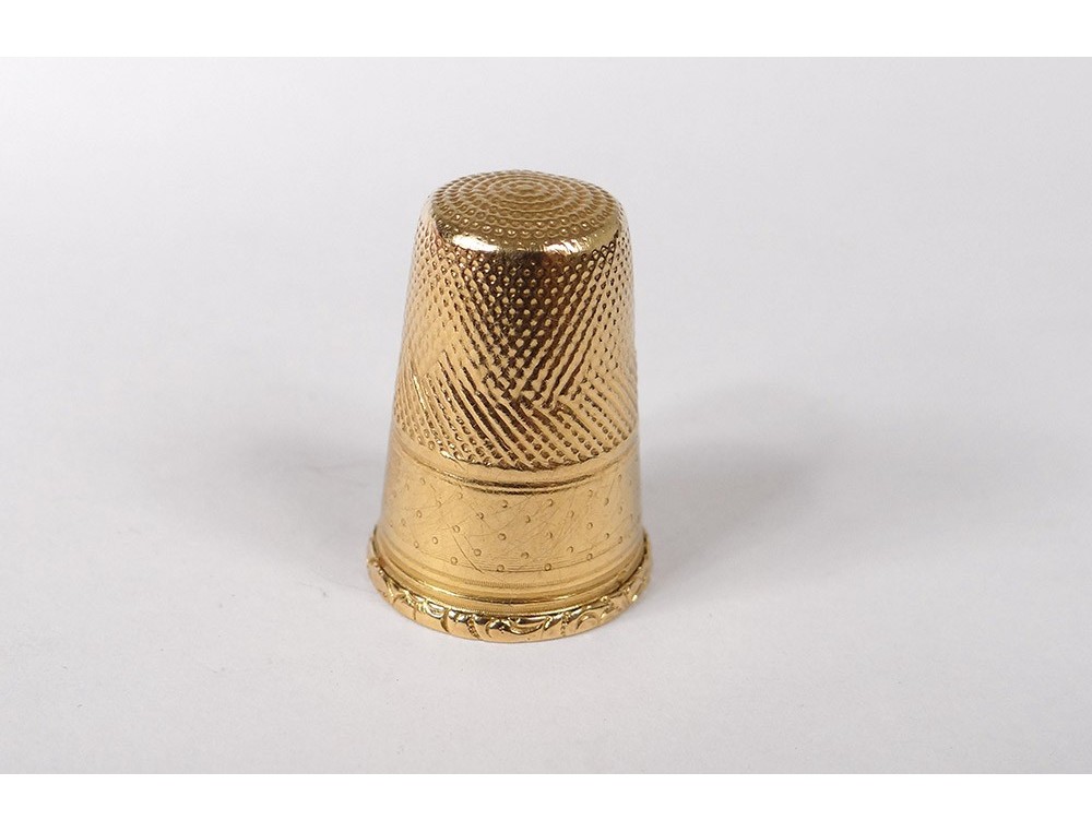 Thimble 18k solid gold eagle head Napoleon III XIXth 7,05gr thimble