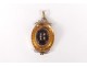 Medallion pendant photo-door solid 18K gold amethyst beads NapIII nineteenth