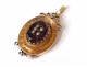 Medallion pendant photo-door solid 18K gold amethyst beads NapIII nineteenth