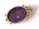 Medallion pendant photo-door solid 18K gold amethyst beads NapIII nineteenth