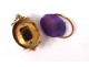 Medallion pendant photo-door solid 18K gold amethyst beads NapIII nineteenth