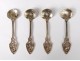 4 tablespoons salt silver gilt leaves Minerva Art Nouveau XIXth century