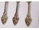 4 tablespoons salt silver gilt leaves Minerva Art Nouveau XIXth century