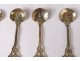 4 tablespoons salt silver gilt leaves Minerva Art Nouveau XIXth century