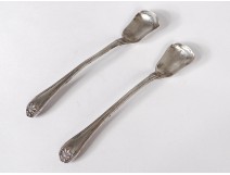 Pair tablespoons salt shovels solid silver Minerva Napoleon III nineteenth