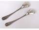 Pair tablespoons salt shovels solid silver Minerva Napoleon III nineteenth