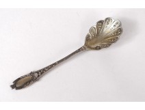 Teaspoon salt solid silver Minerva shell nineteenth century Napoleon III