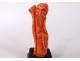 Small coral statuette Zhoulao philosopher nineteenth century China