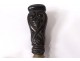 Seal stamp handle carved antique silver metal seal french nineteenth century