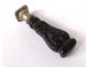 Seal stamp handle carved antique silver metal seal french nineteenth century