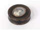 Small round box painted miniature portrait girl stars XIX