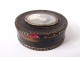 Small round box painted miniature portrait girl stars XIX