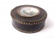 Small round box painted miniature portrait girl stars XIX