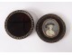 Small round box painted miniature portrait girl stars XIX