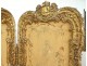 Screen 3 sheets Louis XV gilded rococo tapestry Beauvais nineteenth