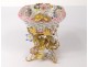 Cart empty-pocket porcelain Jacob Petit Paris gilt brass flower vine 19th