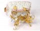 Cart empty-pocket porcelain Jacob Petit Paris gilt brass flower vine 19th