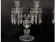 Pair candelabra sconces 2 lights crystal chandelier Baccarat Bamboo XXth