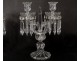 Pair candelabra sconces 2 lights crystal chandelier Baccarat Bamboo XXth