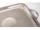 Large tray with handles Christofle silver-plated ribbons nineteenth century pearls