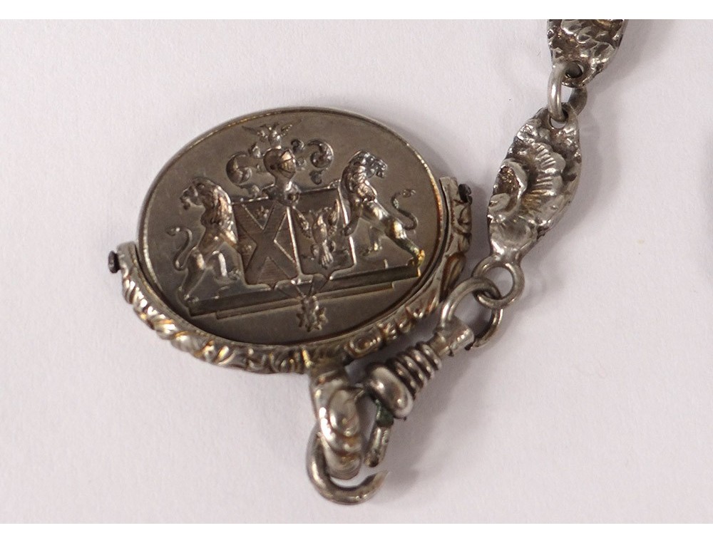 Chatelaine seal sterling silver Farmers General Napoleon 18th blazon room