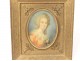 painted miniature portrait young woman Dupré gilt brass frame Louis XVI 19th