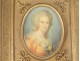 painted miniature portrait young woman Dupré gilt brass frame Louis XVI 19th