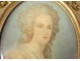 painted miniature portrait young woman Dupré gilt brass frame Louis XVI 19th