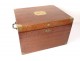 silver service mahogany box monogram golden brass nineteenth crown