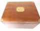 silver service mahogany box monogram golden brass nineteenth crown