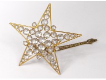 Star night light golden brass candle decoration rhinestone nineteenth century church