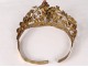 Little virgin statue tiara crown rhinestone flower crown golden brass nineteenth