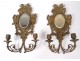 Pair of sconces Louis XIV 2 bronze mirror lights Napoleon III nineteenth