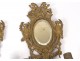 Pair of sconces Louis XIV 2 bronze mirror lights Napoleon III nineteenth