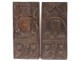 2 carved wood panels Gothic characters Haute Epoque seventeenth XVI