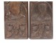 2 carved wood panels Gothic characters Haute Epoque seventeenth XVI