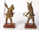 Pair bronze sculptures cherubs putti fisherman hunter Napoleon III XIXth