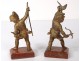 Pair bronze sculptures cherubs putti fisherman hunter Napoleon III XIXth