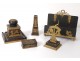 Empire inkwell bronze desk set holder letters swan 19th stamp box