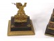 Empire inkwell bronze desk set holder letters swan 19th stamp box