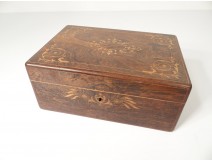 box casket Charles X rosewood inlaid satinwood nineteenth century