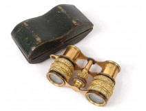 brass metal opera glasses golden Derepas Palais Royal Paris XIX