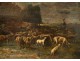 Flock of sheep HST Barbizon Charles Emile Jacque 19th