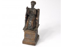 Statue bronze sculpture St Peter throne key paradise nineteenth century