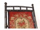 Wooden folding chair blackened bamboo tapestry flowers Napoleon III nineteenth