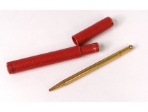 Small case in propelling pencil Cartier red leather pencil twentieth century