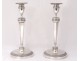 Belgian pair candlesticks torches solid silver candlesticks Empire 972gr 19th