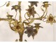 Pair of large candelabra lights altar 9 angels gilded bronze brass nineteenth