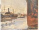 HSP table in Lorient harbor boats ship Ed. Ducret painting XIX